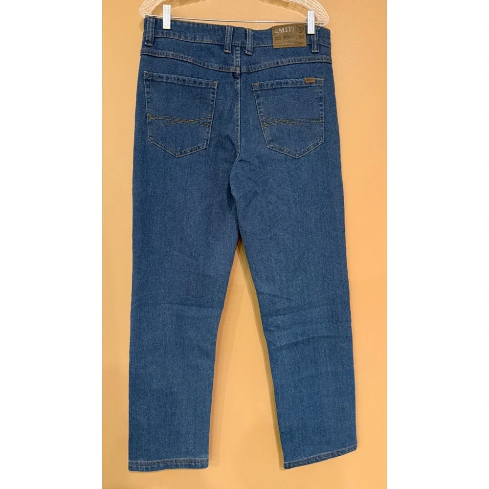 Smiths Workwear Jeans Mens 34x34 Stretch Relaxed Medium Wash Blue Denim